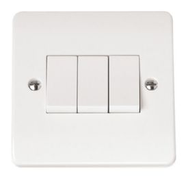 CMA013  Mode White 10AX 3 Gang 2 Way Plate Switch